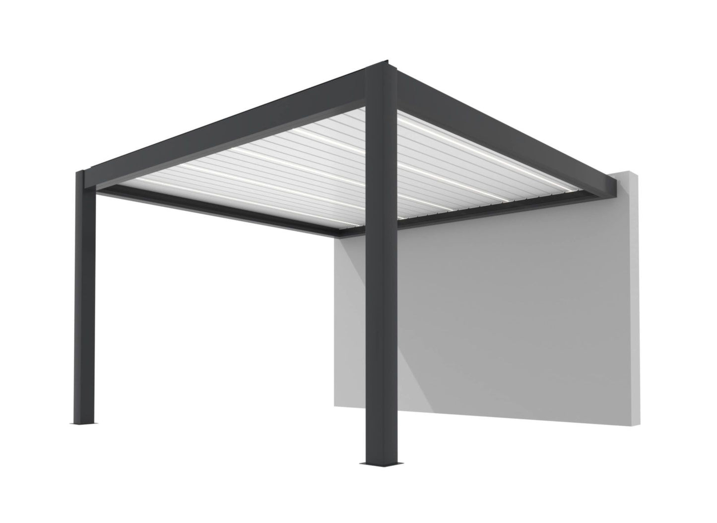PERGOLA BIOCLIMATICA SUMMER GRIGIA 4X4 ADDOSSATA MOTORIZZATA + LED