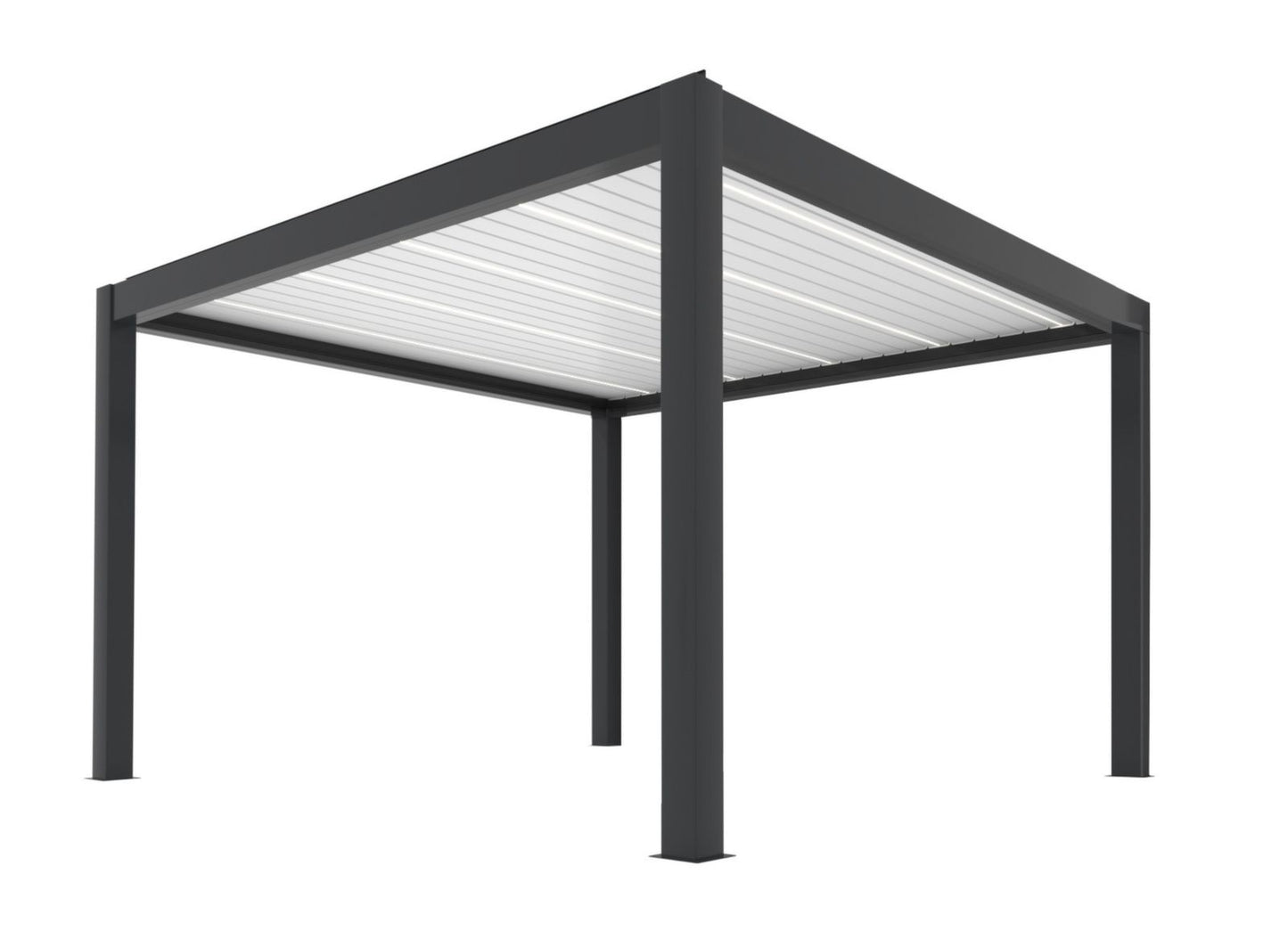 PERGOLA BIOCLIMATICA SUMMER GRIGIA 4X4 AUTOPORTANTE MOTORIZZATA + LED