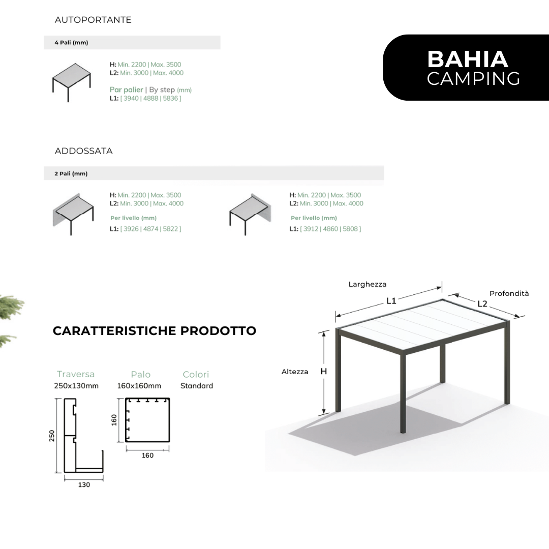 CARPORT BAHIA AUTOPORTANTE / ADDOSSATO / CAMPING