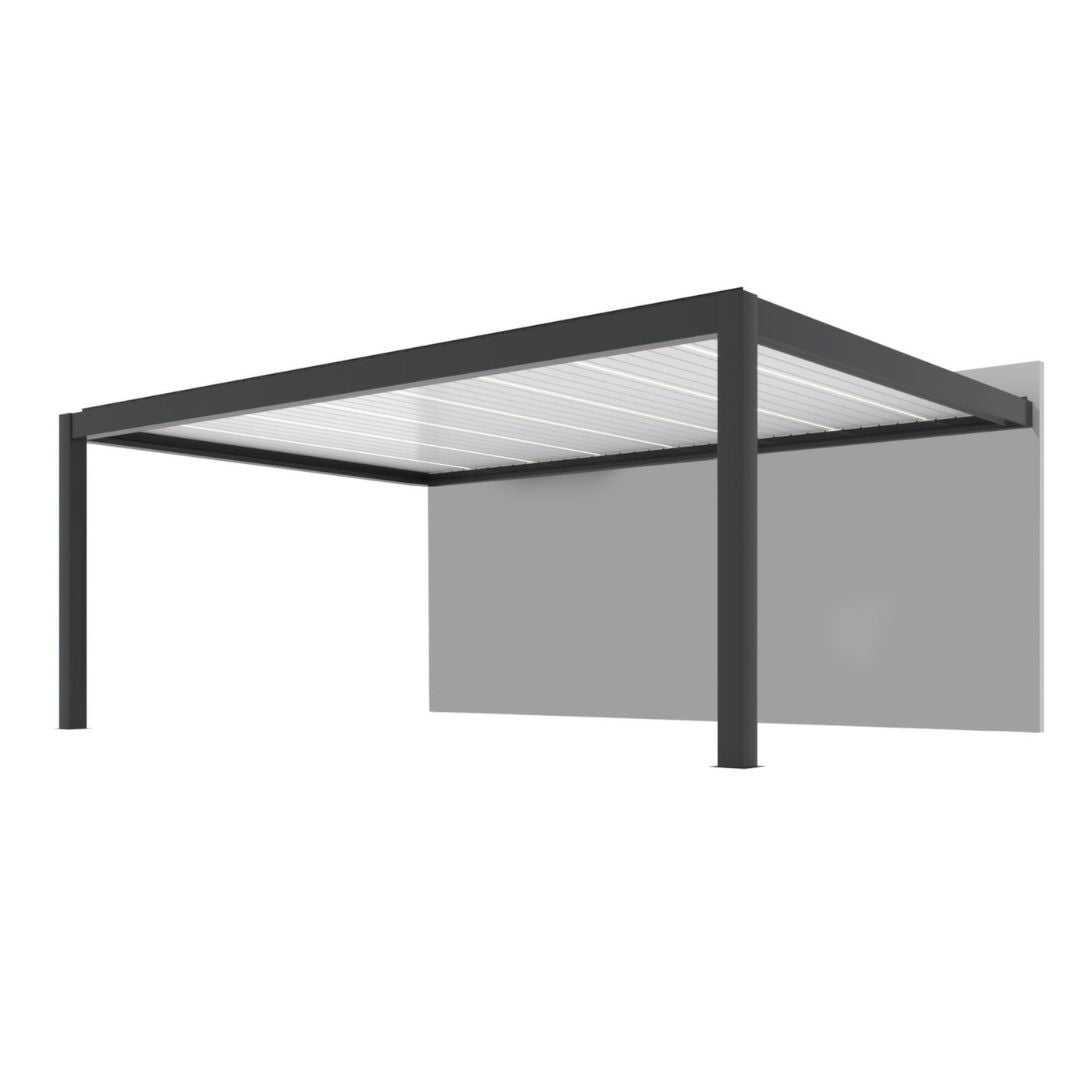 PERGOLA BIOCLIMATICA SUMMER GRIGIA 5X3,5 ADDOSSATA MOTORIZZATA + LED