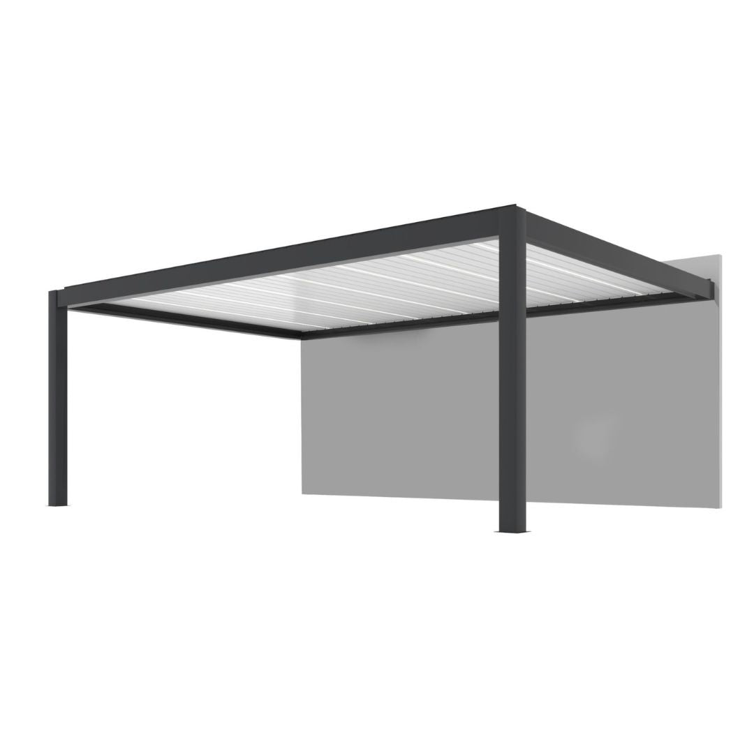 PERGOLA BIOCLIMATICA SUMMER GRIGIA 6X4 ADDOSSATA MOTORIZZATA + LED