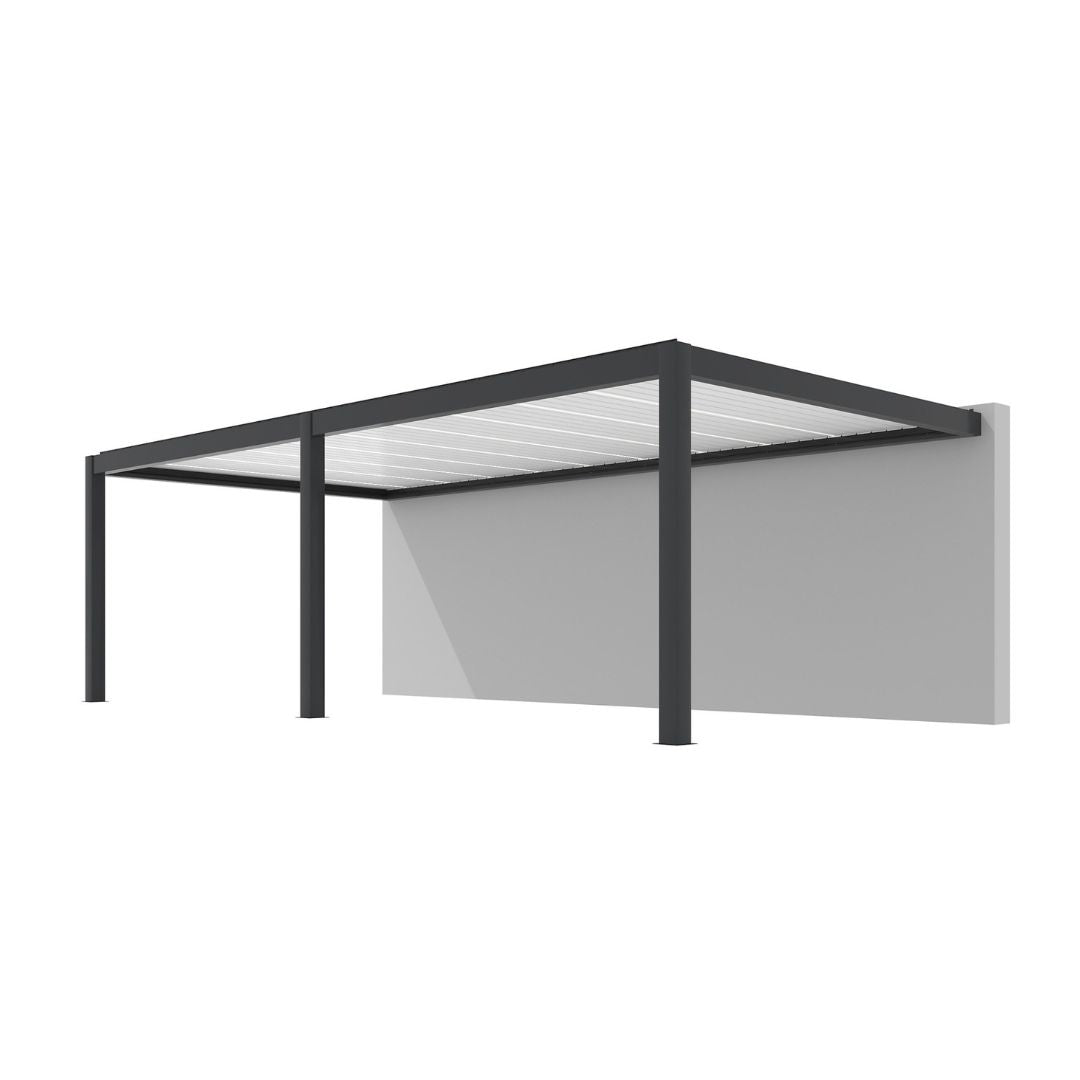 PERGOLA BIOCLIMATICA SUMMER GRIGIA 8X4 ADDOSSATA MOTORIZZATA + LED