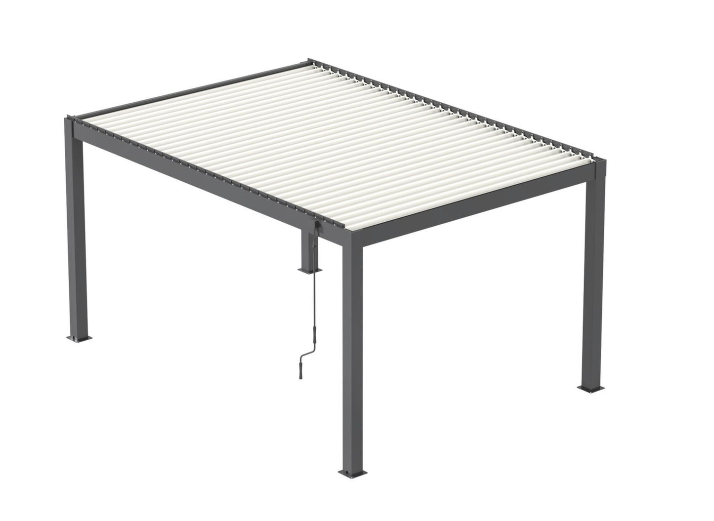 PERGOLA BIOCLIMATICA MIRA 3X4MT AUTOPORTANTE MANUALE GRIGIO E BIANCO